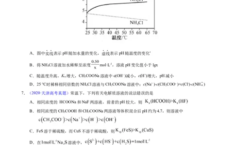 专题61盐类水解及应用（原卷卷）_近10年高考真题汇编（必刷）_十年（2014-2024）高考化学真题分项汇编（全国通用）_十年（2014-2023）高考化学真题分项汇编（全国通用）