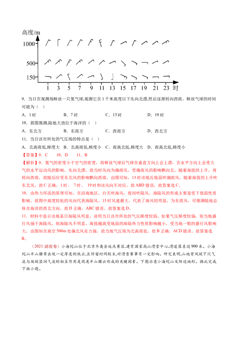 专题04地球上的大气-十年（2014-2023）高考地理真题分项汇编（解析卷）_近10年高考真题汇编（必刷）_十年（2014-2024）高考地理真题分项汇编（全国通用）