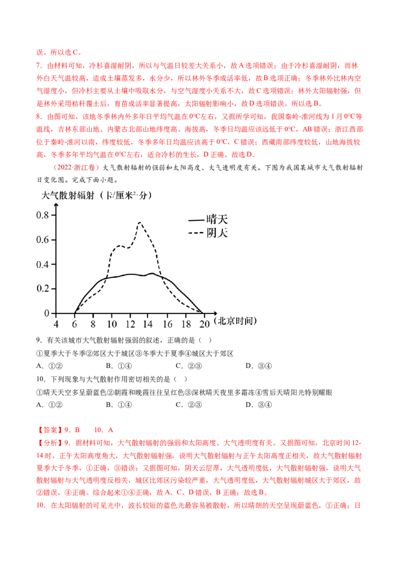 专题04地球上的大气-十年（2014-2023）高考地理真题分项汇编（解析卷）_近10年高考真题汇编（必刷）_十年（2014-2024）高考地理真题分项汇编（全国通用）