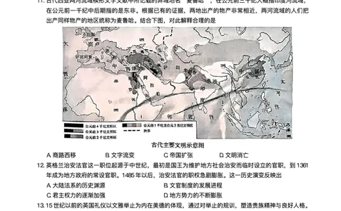 江西省上进联考2024-2025学年高三下学期3月联合检测历史试题（含答案）_2025年3月_250312江西省上进联考2024-2025学年高三下学期3月联合检测（全科）