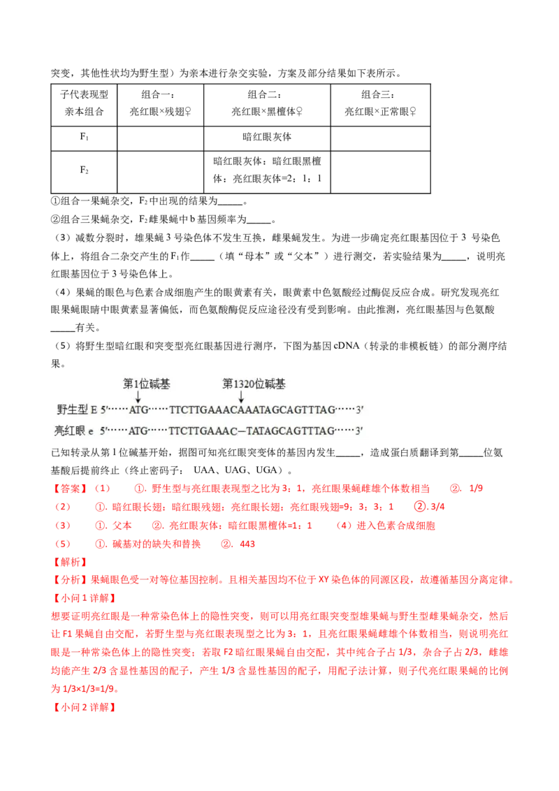 专题08遗传规律和应用-2024年高考真题和模拟题生物分类汇编（教师卷）_近10年高考真题汇编（必刷）_十年（2014-2024）高考生物真题分项汇编（全国通用）