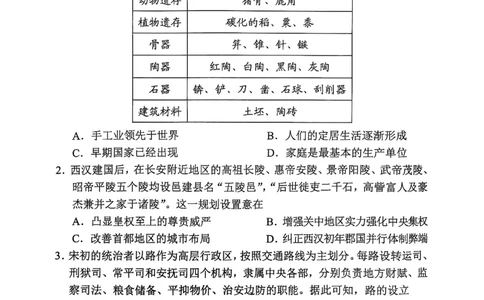 天津市五区县重点校2024-2025学年高三上学期1月期末历史_2025年1月_250117天津市五区县重点校2024-2025学年高三上学期1月期末联考（全科）