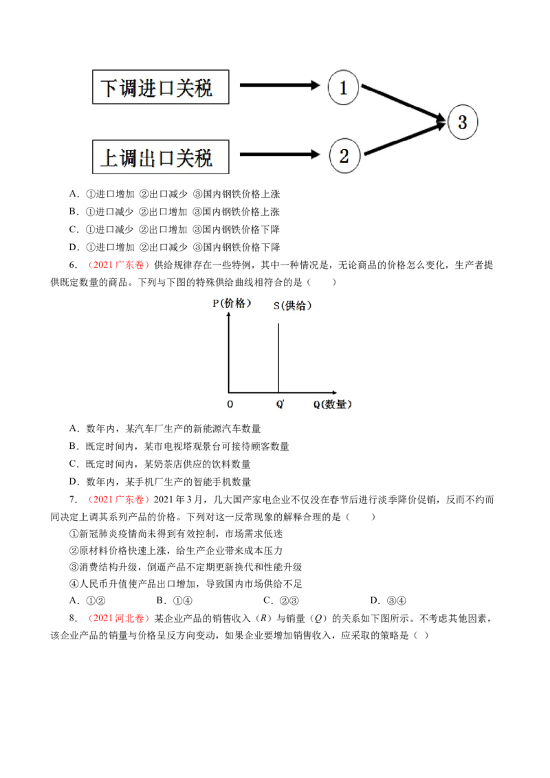 专题01生活与消费-学易金卷：十年（2014-2023）高考政治真题分项汇编（人教卷）（原卷卷）_近10年高考真题汇编（必刷）_十年（2014-2024）高考政治真题分项汇编（全国通用）
