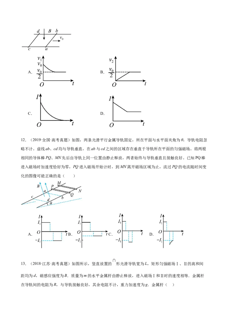 专题49导体棒在导轨上运动问题（一）（原卷卷）-十年（2014-2023）高考物理真题分项汇编（全国通用）_近10年高考真题汇编（必刷）_十年（2014-2024）高考物理真题分项汇编（全国通用）