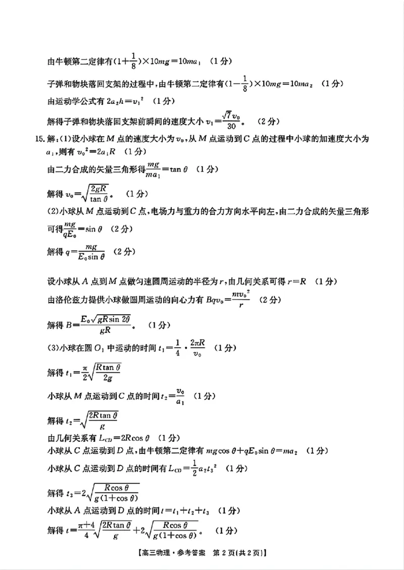 贵州省黔东南州2025届高三金太阳模拟统测（25-374C）物理+答案_2025年3月_250324贵州省黔东南州2025届高三金太阳模拟统测（25-374C）（全科）
