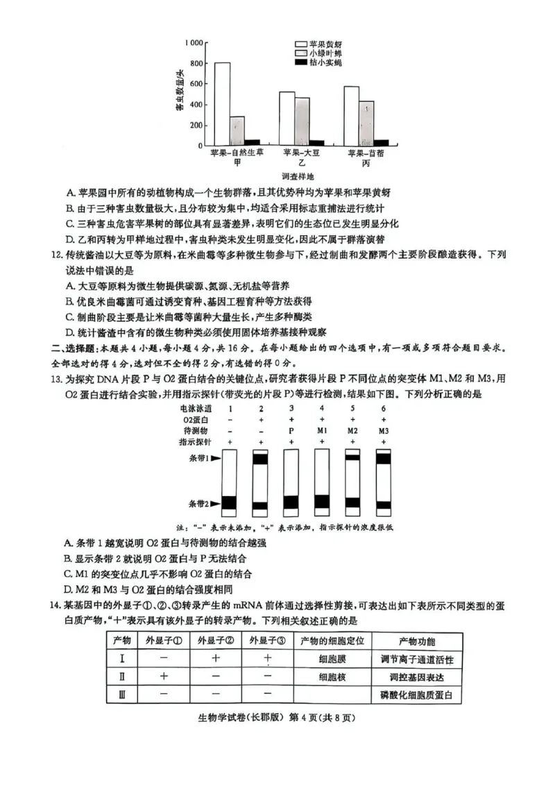 湖南炎德&middot;英才大联考长郡中学2025届模拟试卷（一）生物+答案_2025年5月_250510湖南省长郡中学2025届模拟试卷（一）（全科）
