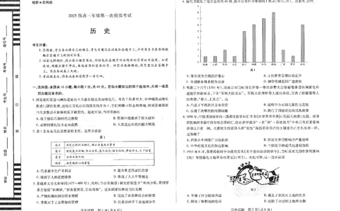 河南省安阳市2025届高三上学期第一次模拟考试（安阳一模）历史_2025年1月_250125河南省安阳市2025届高三上学期第一次模拟考试（安阳一模）（全科）