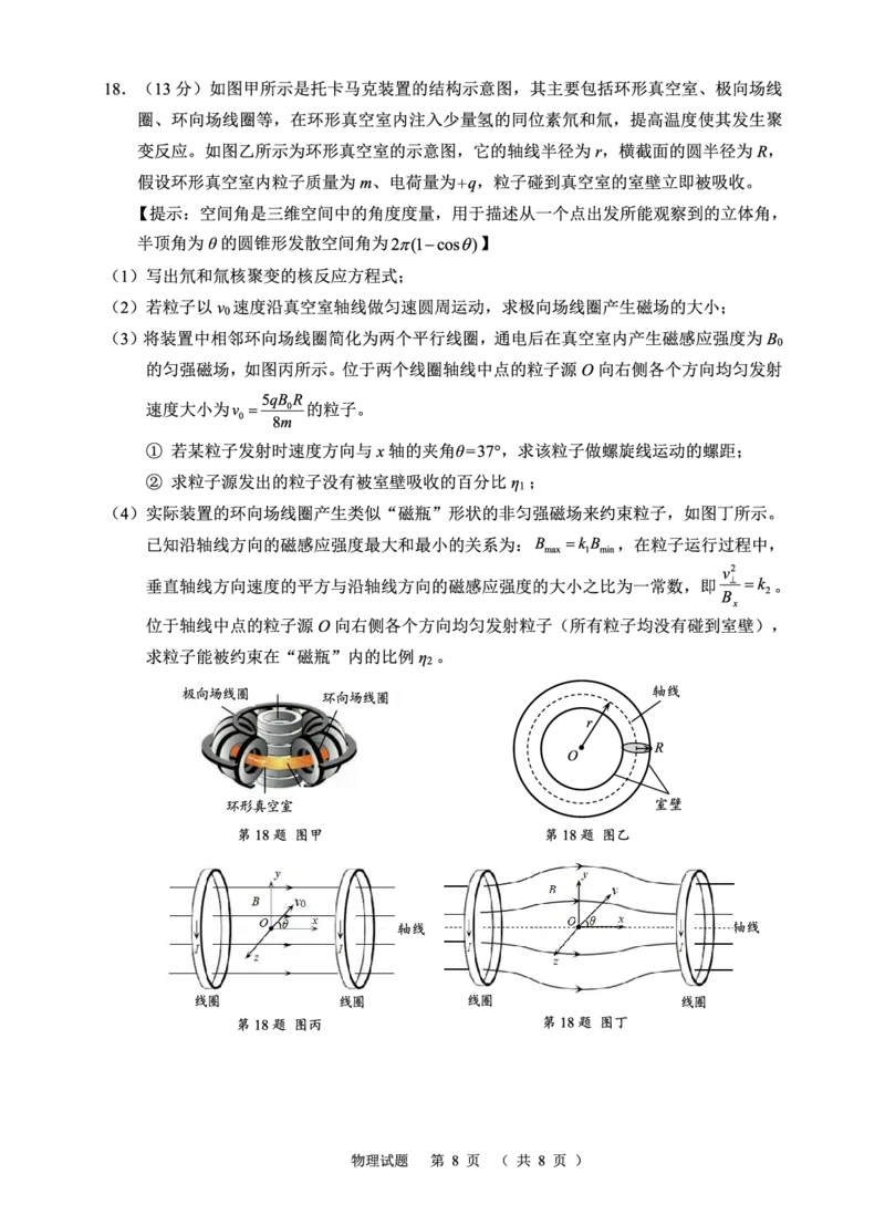 浙江省诸暨市2025年5月高三适应性考试-物理_2025年5月_250515浙江省诸暨市2025年5月高三适应性考试（全科）