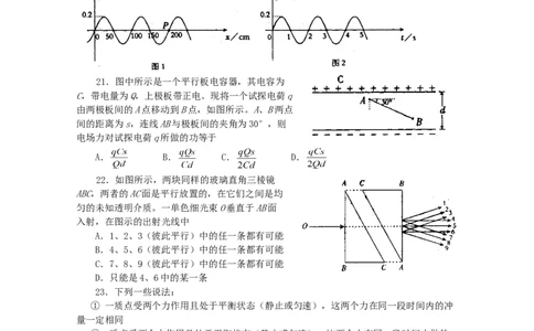 2001年重庆高考理综真题及答案_重庆物理24已更