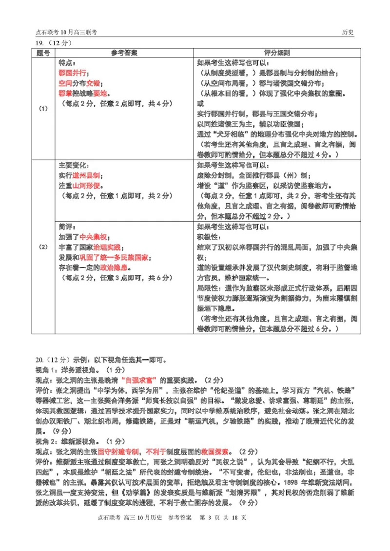 点石联考高三10月联考历史试题参考答案_2025年10月_251012辽宁省点石联考2025-2026学年度上学期高三10月份联合考试（全科）_辽宁点石联考2025-2026学年高三10月联合考试历史试题