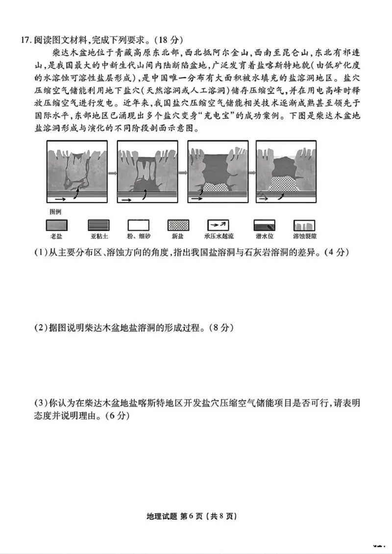 山西省部分学校2024-2025学年高三下学期2月开学联考地理试卷（PDF版，含答案）_2025年2月_250217山西省衡水金卷2024-2025学年高三下学期2月开学联考（全科）
