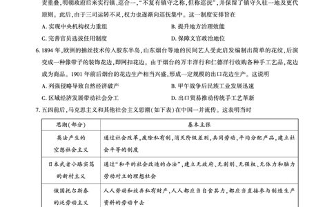 湖北省圆创名校联盟2025届高三第四次联合测评历史_2025年5月_250513湖北省圆创名校联盟2025届高三第四次联合测评（全科）