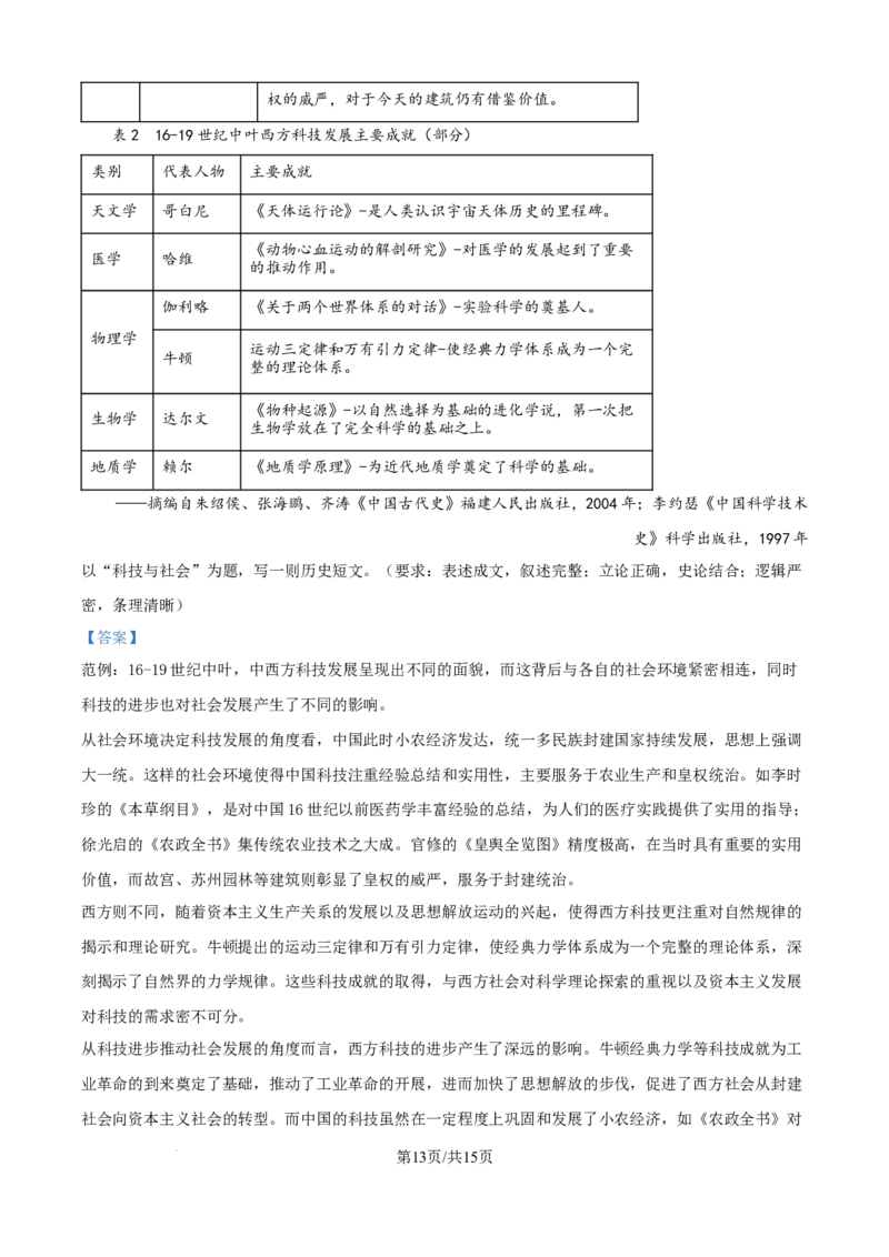 精品解析：山东省济南市2025-2026学年高三上学期开学摸底考试历史试题（解析版）_2025年9月_250912山东省济南市2025-2026学年高三上学期9月开学考试（全科）