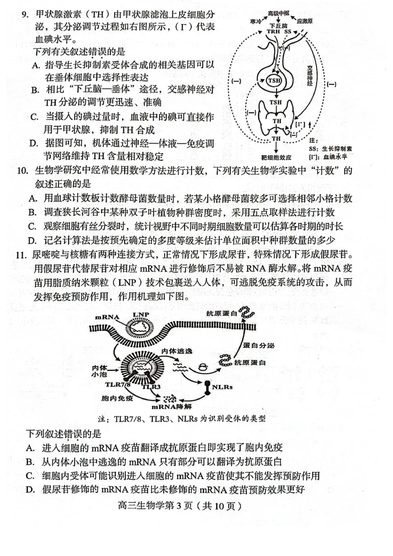 福建省龙岩市2025年高中毕业班五月教学质量检测生物_2025年5月_250510福建省龙岩市2025年高中毕业班五月教学质量检测（全科）