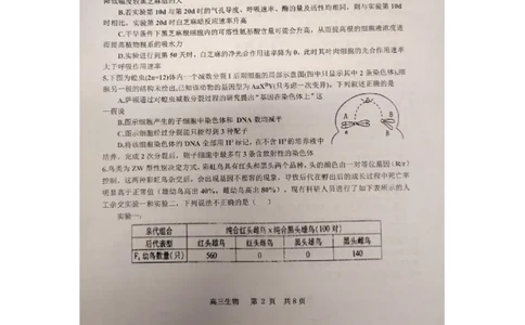 江西省景德镇市2025届高三上学期第二次质量检测生物试题_2025年1月_250123江西省景德镇市2025届高三上学期第二次质量检测