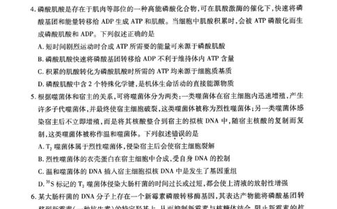甘肃省2025年高三（3月）考试卷生物_2025年3月_250314甘肃省2025年高三（3月）考试卷（甘肃一诊）（全科）_甘肃省2025年高三（3月）考试卷生物