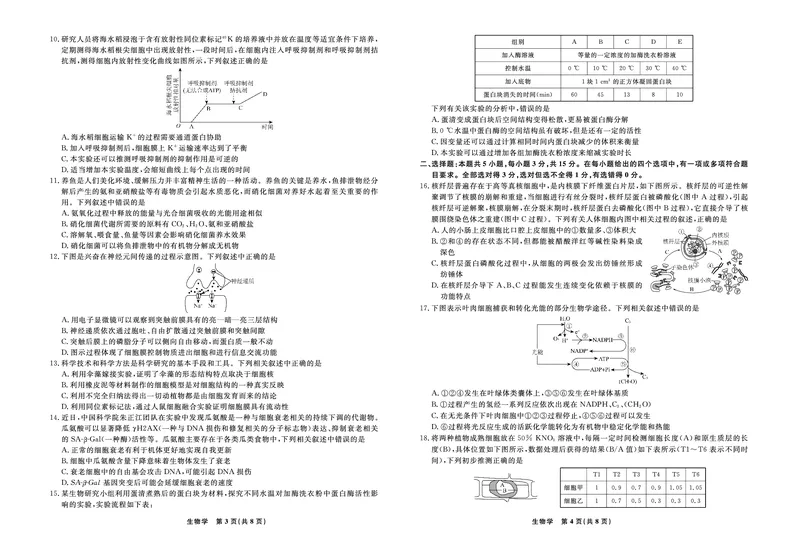 生物2025年辽宁高三9月联考正文_2025年9月_250905辽宁省名校联盟2025年高三9月份联合考试（全科）_生物
