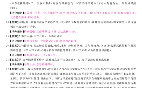 安徽省华师联盟2025届高三第二学期5月质量检测语文-B评分细则_2025年5月_250523安徽省华师联盟2025届高三第二学期5月质量检测（全科）