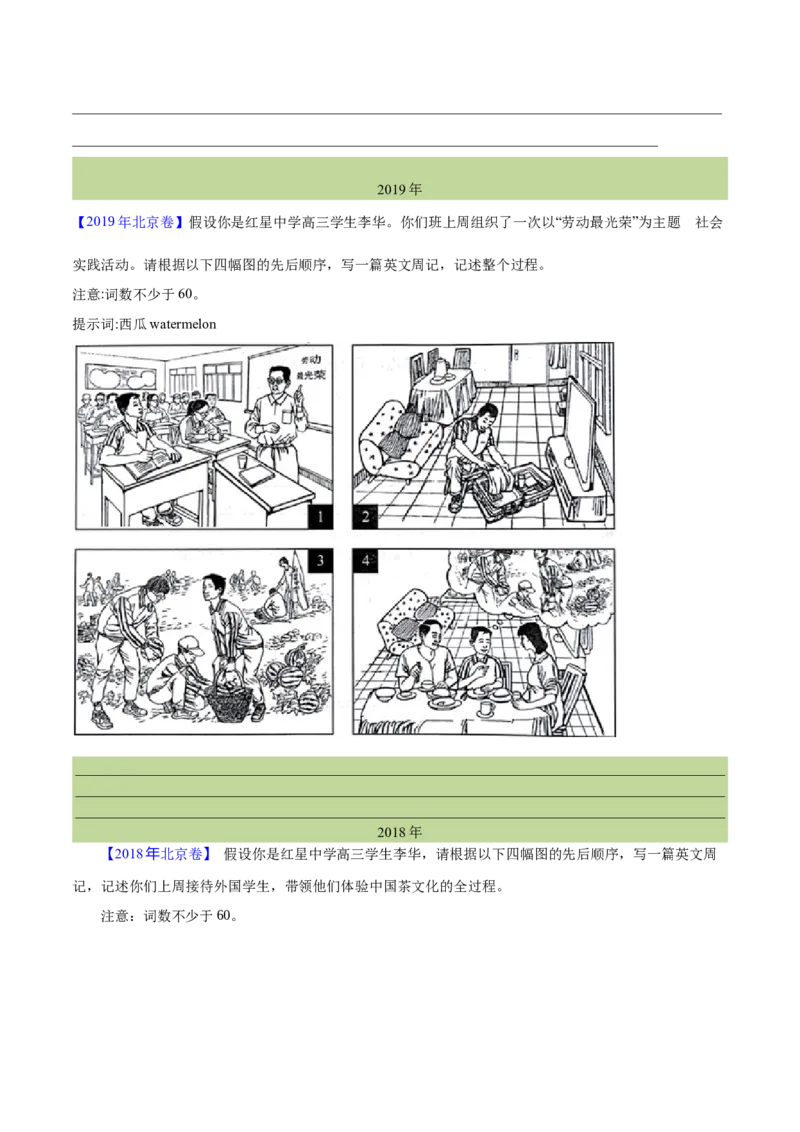 专题27书面表达图表和图画类（学生卷）--十年（2015-2024）高考真题英语分项汇编（全国通用）_近10年高考真题汇编（必刷）_十年（2014-2024）高考英语真题分类汇编（全国通用）
