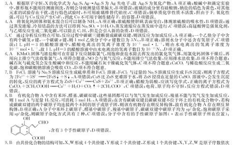 湖北省黄冈市2025届高三下学期核心预测卷化学答案_2025年2月_2502282025届高三下学期核心预测卷（全科）