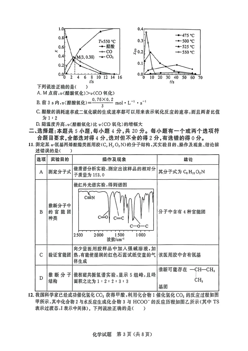 大教育山东联盟2025届高三质量检测第二次联考化学_2025年4月_250414山东省大教育山东联盟2025届高三质量检测第二次联考（全科）