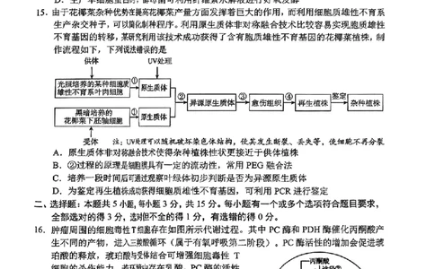 山东省菏泽市2025年高三二模考试生物_2025年5月_250511山东省菏泽市2025年高三二模考试（菏泽二模）（全科）