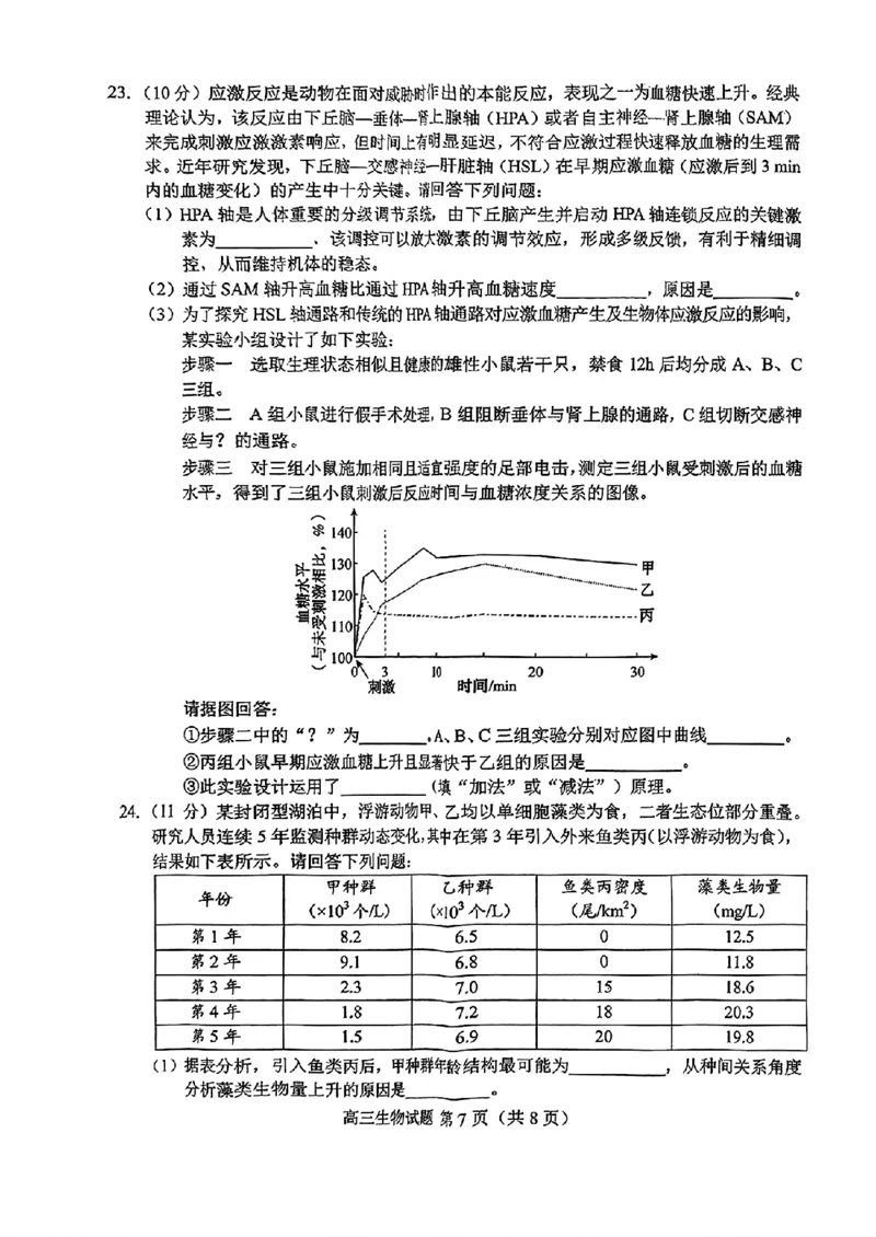 山东省菏泽市2025年高三二模考试生物_2025年5月_250511山东省菏泽市2025年高三二模考试（菏泽二模）（全科）
