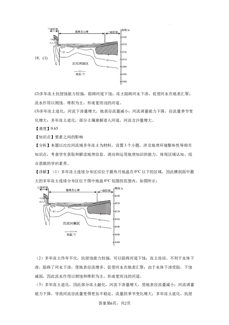湖南省长沙市望城区第一中学2025届高三一模试题地理答案_2025年3月_250322湖南省长沙市望城区第一中学2025届高三一模试题