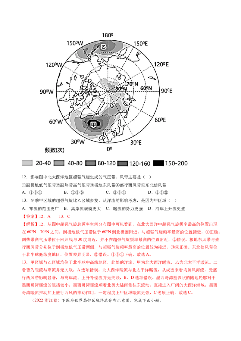 专题05地球上的水-十年（2014-2023）高考地理真题分项汇编（解析卷）_近10年高考真题汇编（必刷）_十年（2014-2024）高考地理真题分项汇编（全国通用）