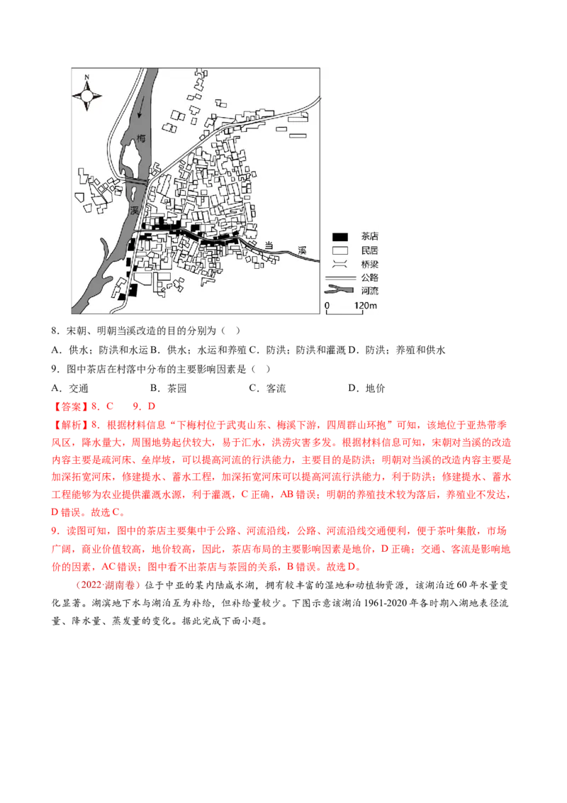 专题05地球上的水-十年（2014-2023）高考地理真题分项汇编（解析卷）_近10年高考真题汇编（必刷）_十年（2014-2024）高考地理真题分项汇编（全国通用）