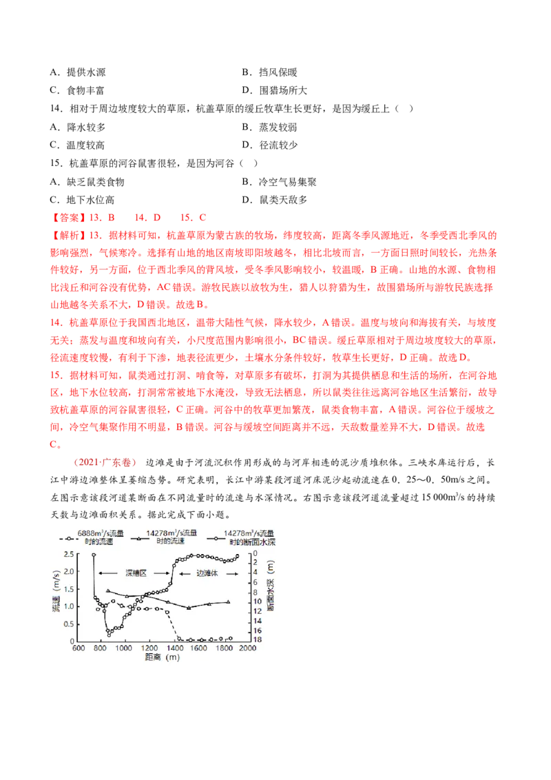 专题05地球上的水-十年（2014-2023）高考地理真题分项汇编（解析卷）_近10年高考真题汇编（必刷）_十年（2014-2024）高考地理真题分项汇编（全国通用）