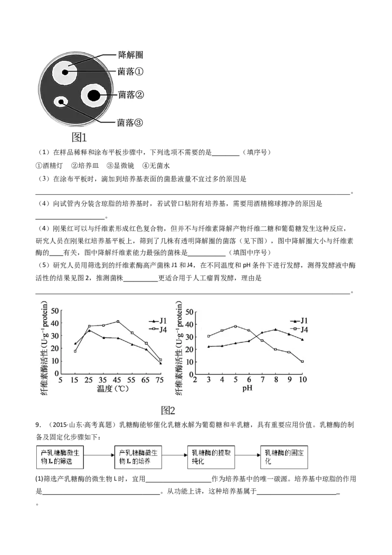 专题23发酵工程（原卷卷）_近10年高考真题汇编（必刷）_十年（2014-2024）高考生物真题分项汇编（全国通用）_十年（2014-2023）高考生物真题分项汇编（全国通用）