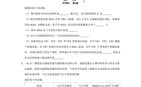 2013年高考生物试卷（天津）（空白卷）_生物历年高考真题_新&middot;PDF版2008-2025&middot;高考生物真题_生物（按年份分类）2008-2025_2013&middot;高考生物真题