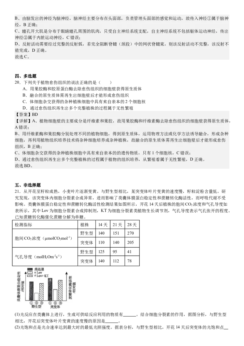 山东生物-答案-p_近10年高考真题汇编（必刷）_2024年高考真题_高考真题（截止6.29）_山东卷副科（6科全）