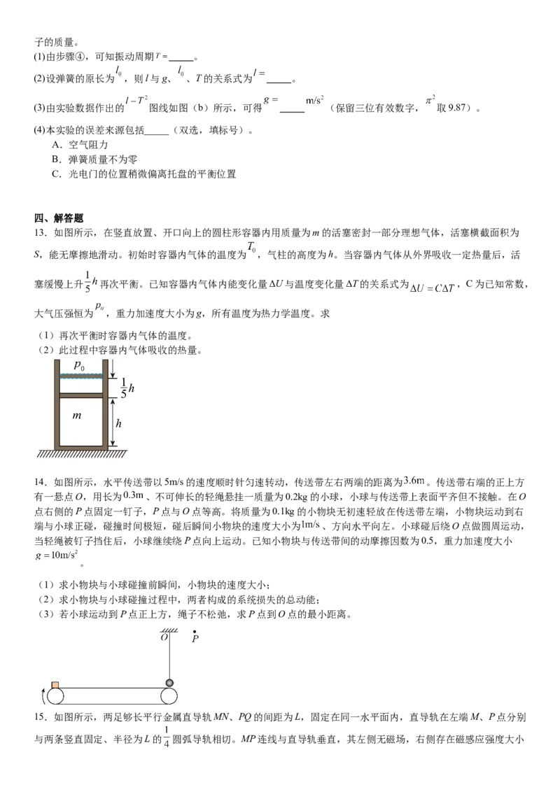 湖北物理-试题-p_近10年高考真题汇编（必刷）_2024年高考真题_高考真题（截止6.29）_湖北卷副科（6科全）