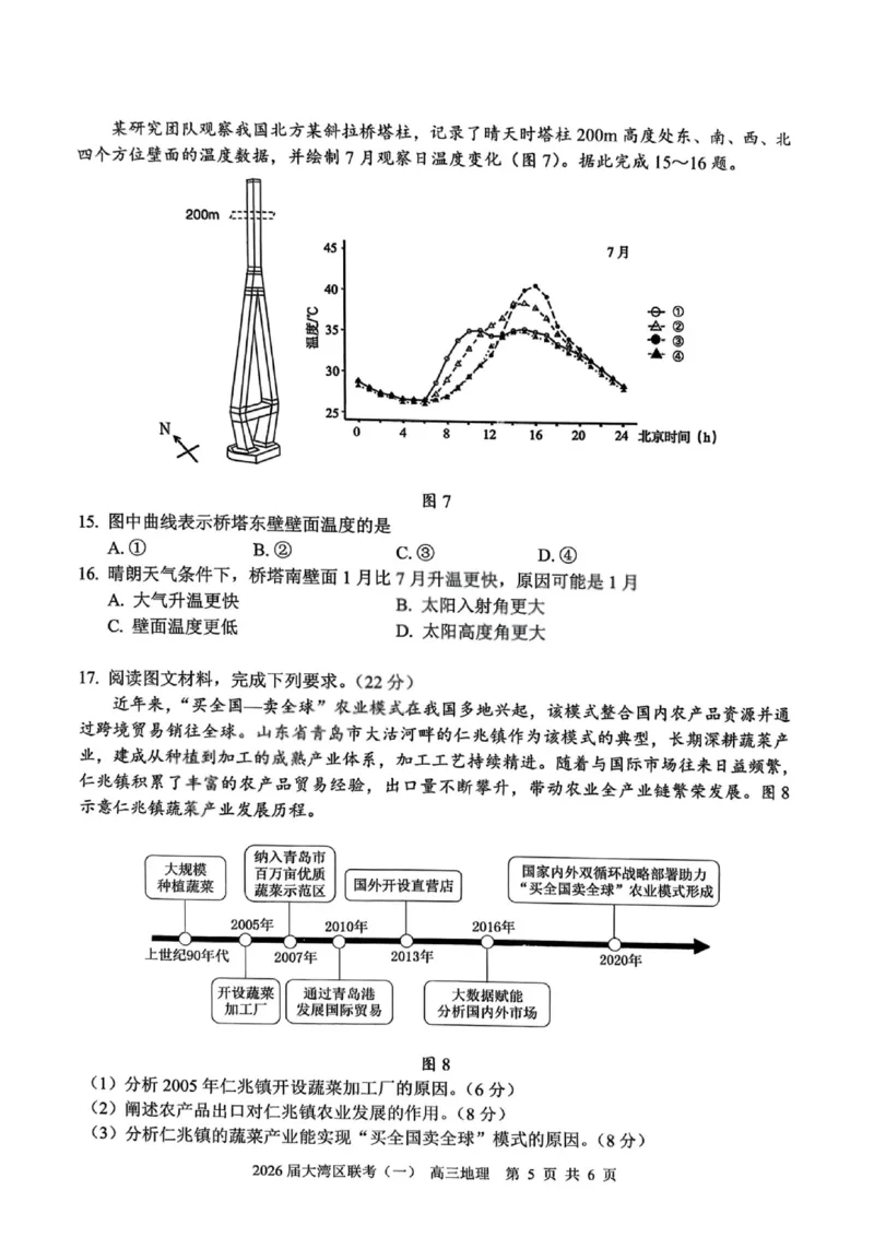 地理卷-2026大湾区一模(1)_2026年1月_260128广东省大湾区2026届普通高中毕业年级高三年级联合模拟考试（一）（全科）