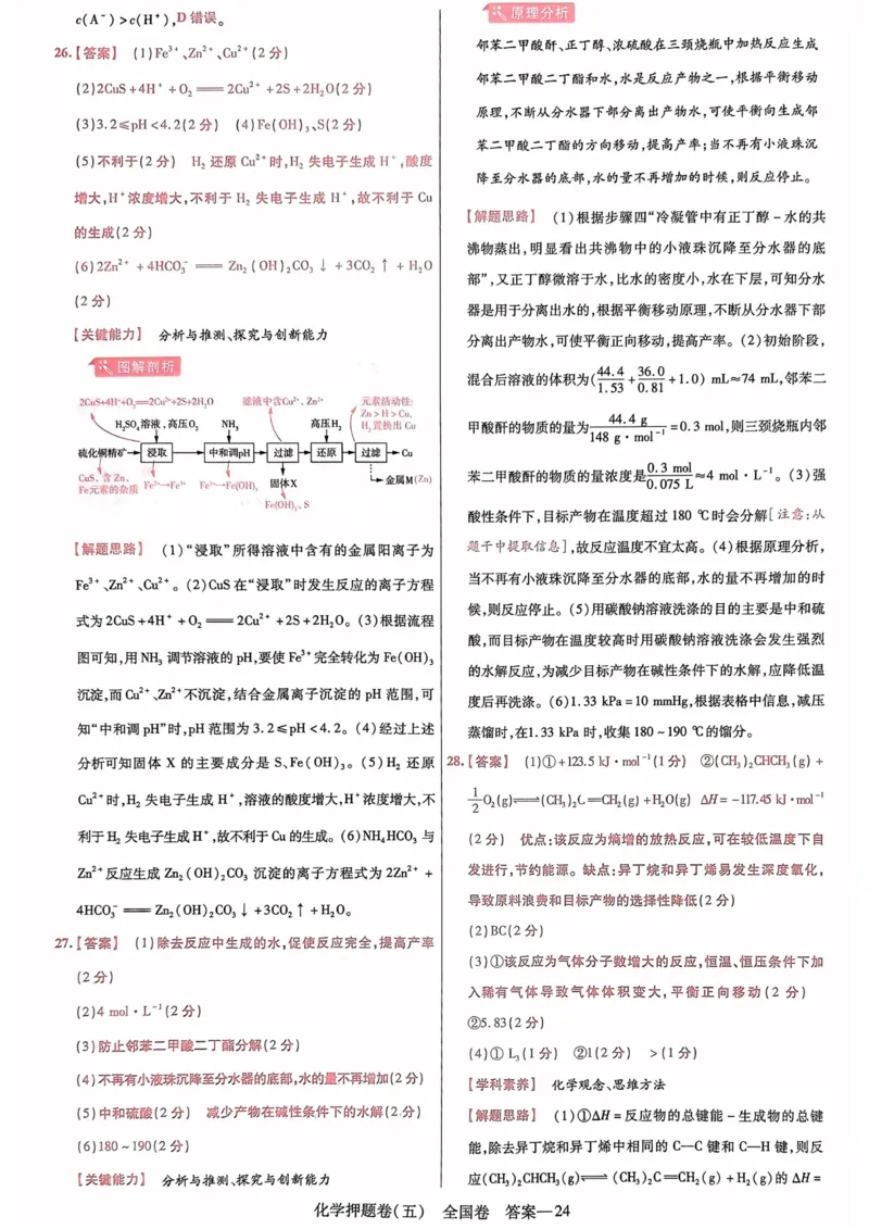 化学答案_2023高考押题卷_2023版天星金考卷最后一卷_全国卷版_最后一卷&middot;化学