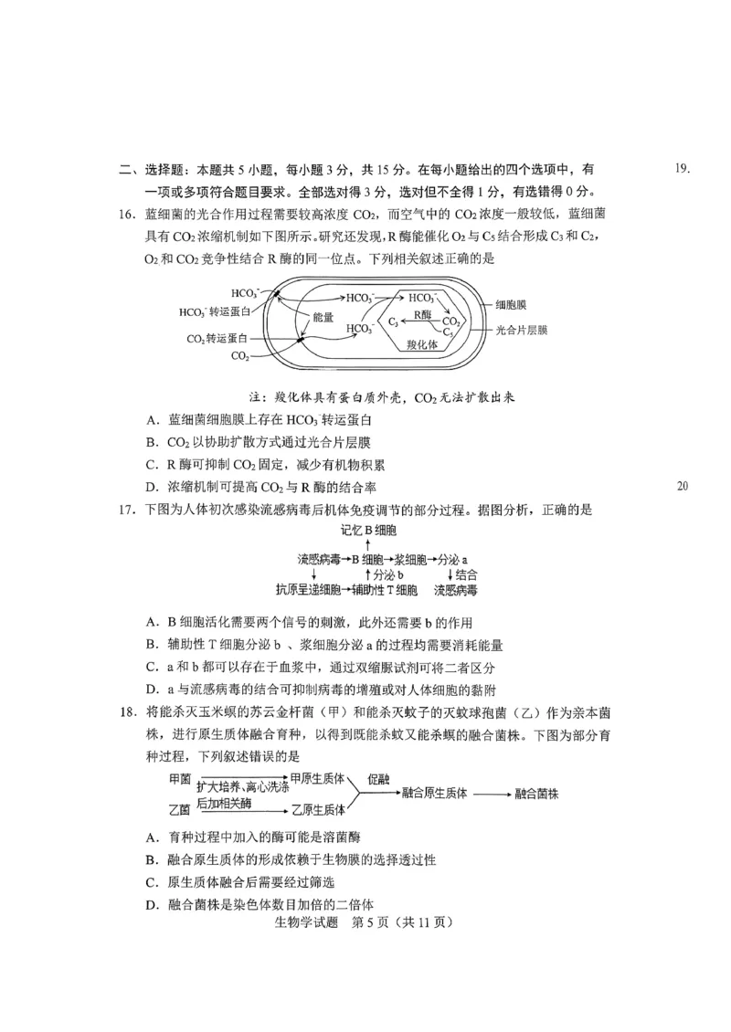 生物试卷-长春市2826届高三质量监测（一）(1)_2026年1月_260107吉林省长春市2026届高三年级质量检测（一）（长春一模）（全科）