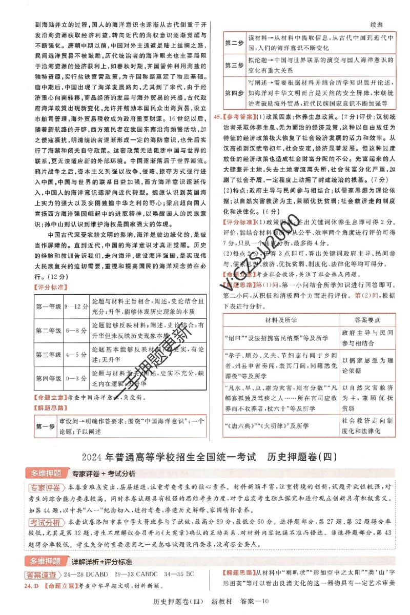 天星教育2024新教材高考最后一卷历史延边教育出版社六维解析册_2024高考押题卷_12024天星全系列_tx《金k卷&middot;最后一卷》（9科全）_新高考新教材