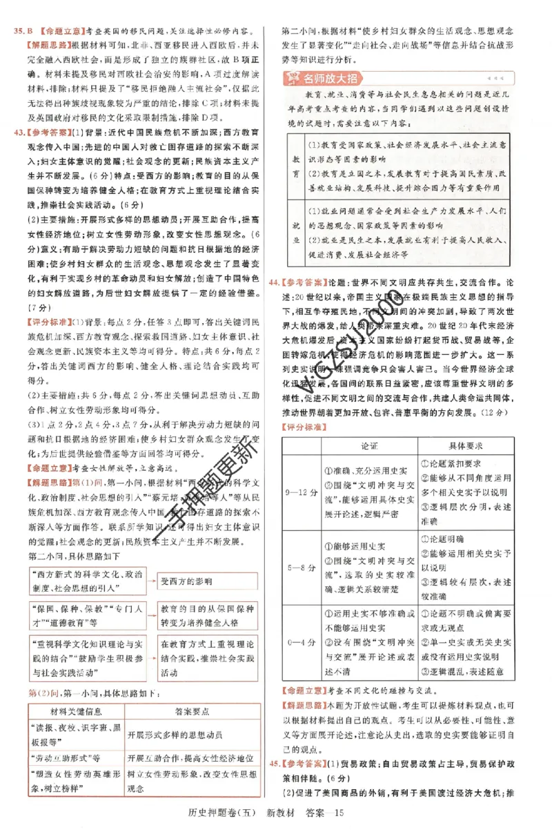 天星教育2024新教材高考最后一卷历史延边教育出版社六维解析册_2024高考押题卷_12024天星全系列_tx《金k卷&middot;最后一卷》（9科全）_新高考新教材