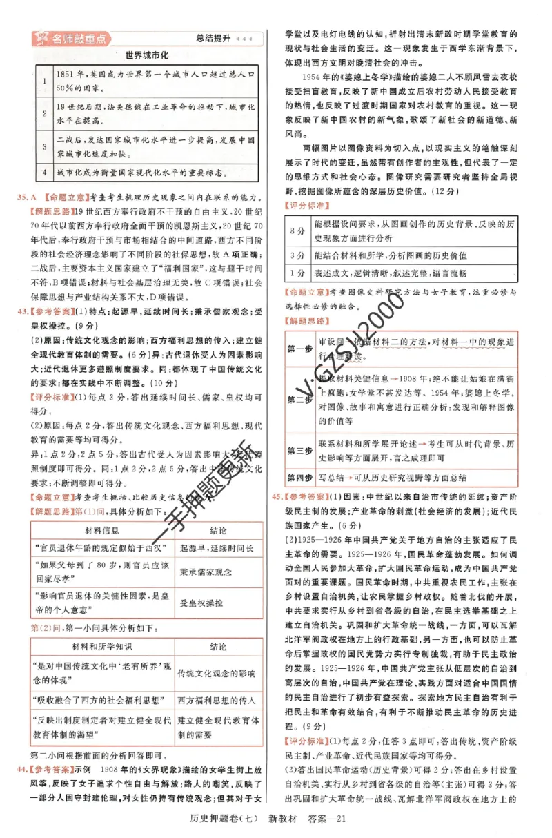 天星教育2024新教材高考最后一卷历史延边教育出版社六维解析册_2024高考押题卷_12024天星全系列_tx《金k卷&middot;最后一卷》（9科全）_新高考新教材