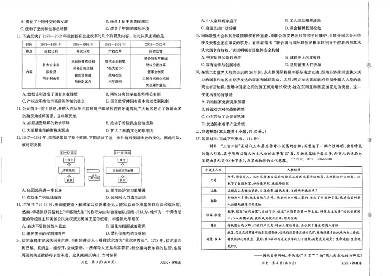 押题卷_历史_2024高考押题卷_52024金太阳全系列_（新高考版）jty临考预测押题密卷_金太阳卷霸临考押题卷