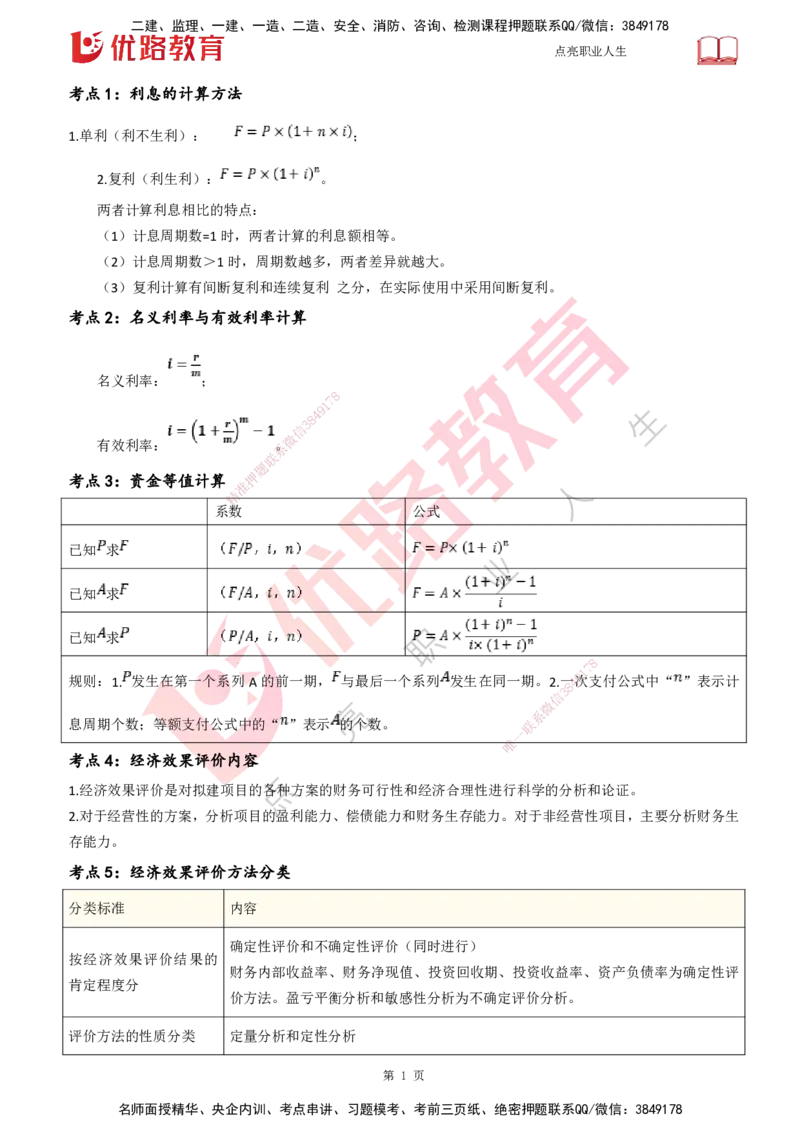 25一建《工程经济》预测金点打印版_2026年一级建造师_2026年一建经济_2025年一建经济SVIP_04-冲刺串讲✿考点强化✿小灶集训_42-经济《黄金预测金点》杨老师YL_讲义