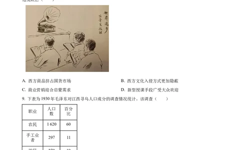 精品解析：2024年湖南高考历史真题（原卷版）_高考真题全网收集_历史_2024年新高考湖南卷历史高考真题解析（参考版）