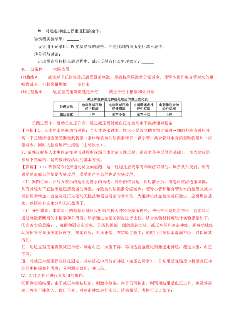 专题13体液调节（解析卷）_近10年高考真题汇编（必刷）_十年（2014-2024）高考生物真题分项汇编（全国通用）_2023年高考真题和模拟题生物分项汇编（全国通用）