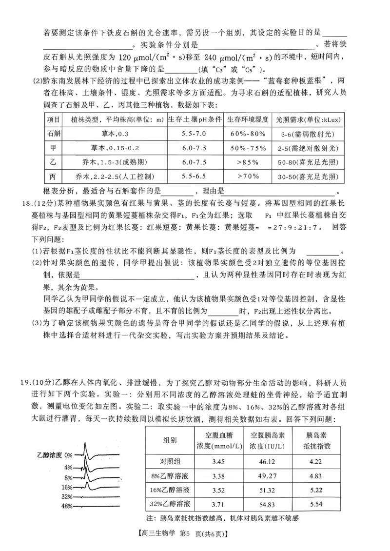 高三联考生物_2025年11月_251126贵州省金太阳2026届高三上学期11月期中联考（25-107C）_贵州省2026届高三上学期11月期中联考生物+答案_贵州省部分学校2025-2036学年11月期中联考高三生物学