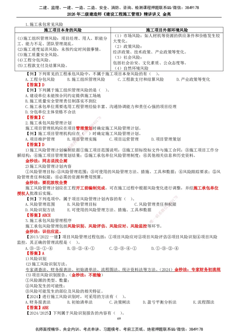 2026年二建管理精讲课讲义（全）_2026二建全科_2026二级建造师（持续更新）看这里_2026二建管理SVIP_02-基础精讲✿高端面授✿深度强化_17-2026年二建管理-滕工网校-教材精讲班-金亮