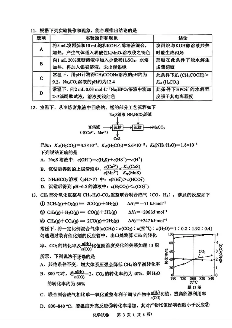化学试卷-2026届高三扬州一模(1)_2026年1月_260122江苏省扬州市2026届高三上学期期末考试(扬州一模)（全科）
