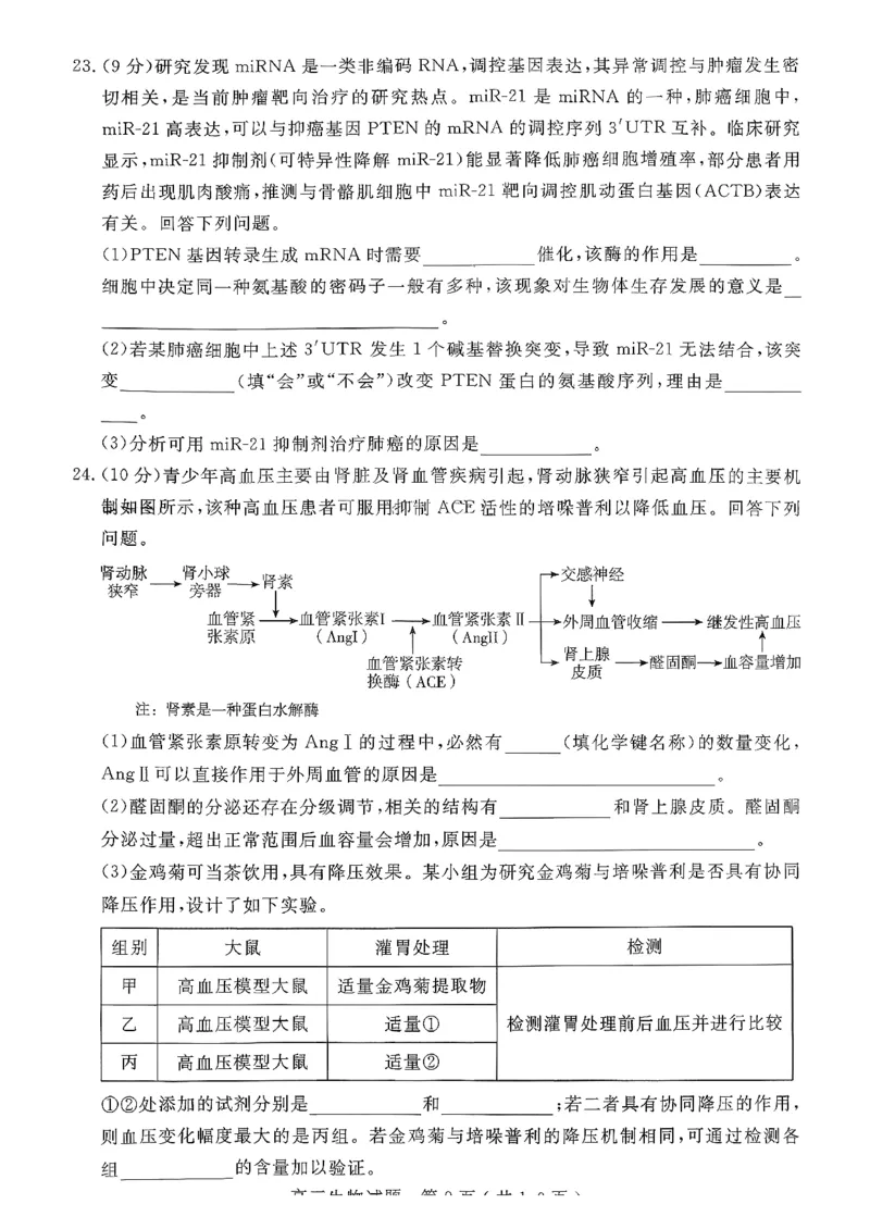 生物试卷-山东省济宁市2026届高三第一学期期末质量检测（济宁一模）(1)_2026年1月_260109山东省济宁市2026届第一学期高三质量检测期末考试（全科）