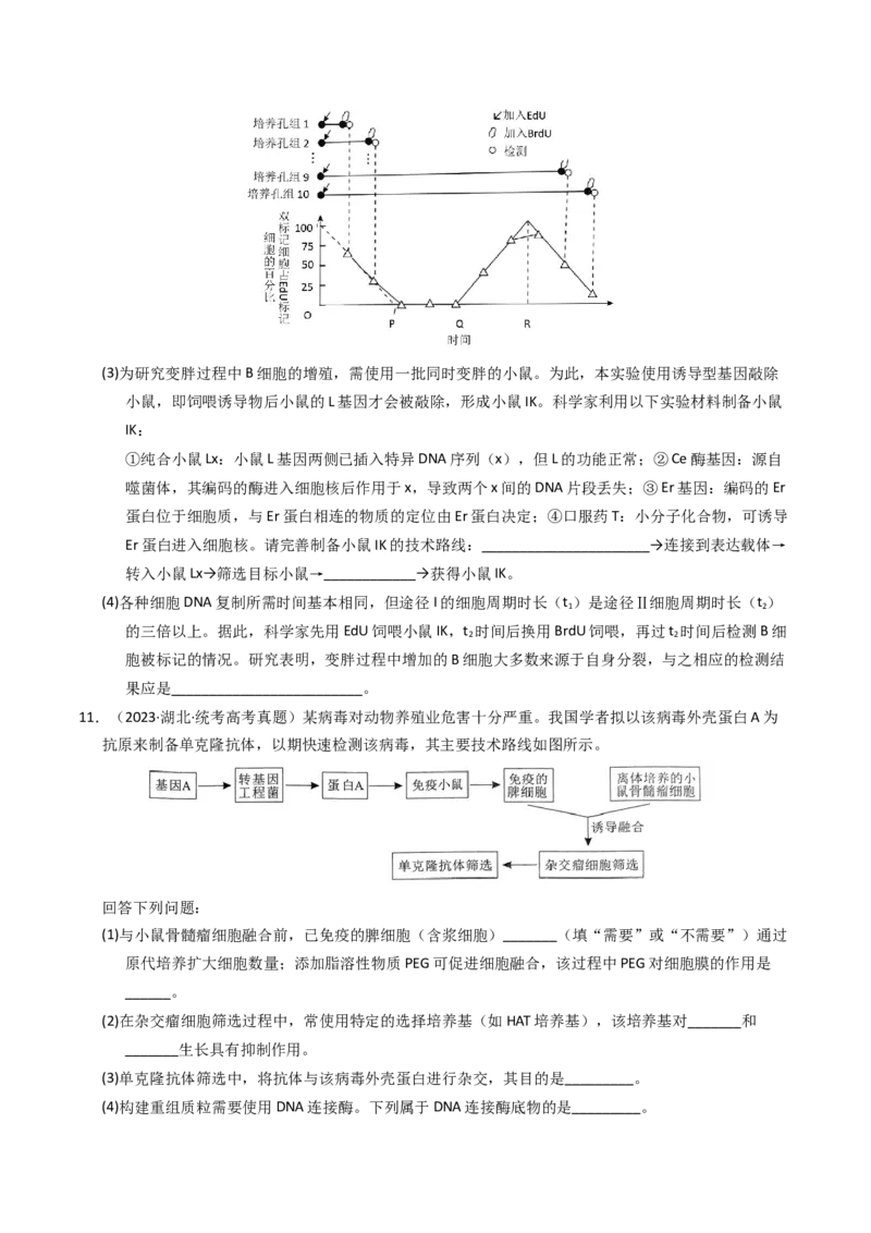 专题18基因工程（学生卷）_近10年高考真题汇编（必刷）_十年（2014-2024）高考生物真题分项汇编（全国通用）_2023年高考真题和模拟题生物分项汇编（全国通用）